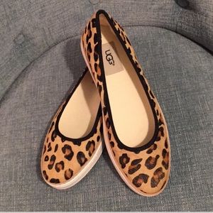 UGG leopard print calf hair flats